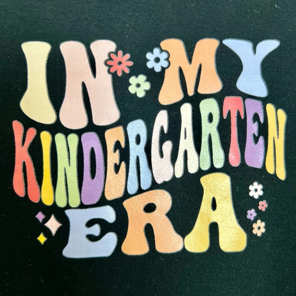 SHEIN Kids Black “In My Kindergarten Era” Graphic Tee – Size 7Y - Picture 2 of 4